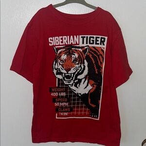 Siberian Tiger Red Kids T-Shirt size Medium